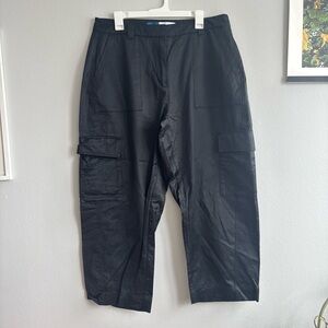 🖤Black Satin Cargo Pants